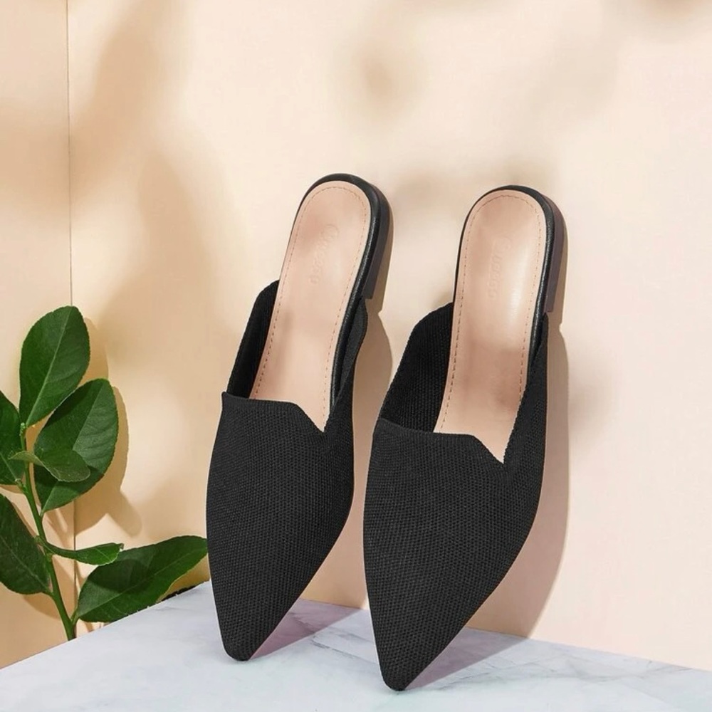 ZXXY Women Pointed Toe Mules Flat Shoes